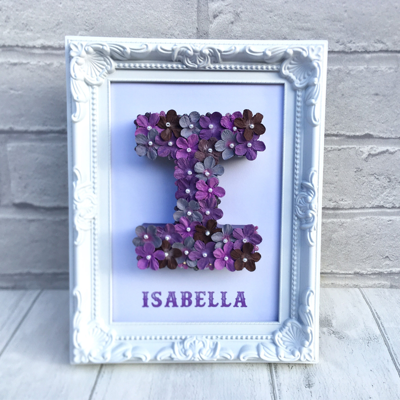 Say It With Roses Purple flowers Floral letter
