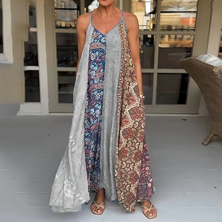 Utbros Casual Resort Multi-Color Pattern Women'S Dress