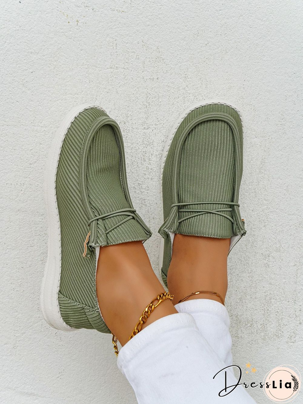 Casual Light Lace Up Flats Canvas Shoes