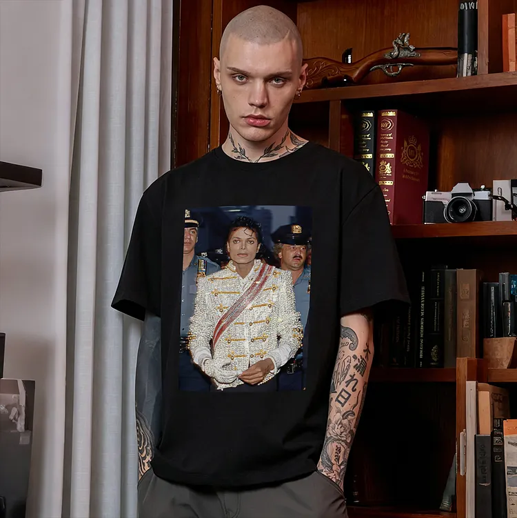 Michael Jackson Military Outfit  Printed Men's T-shirt