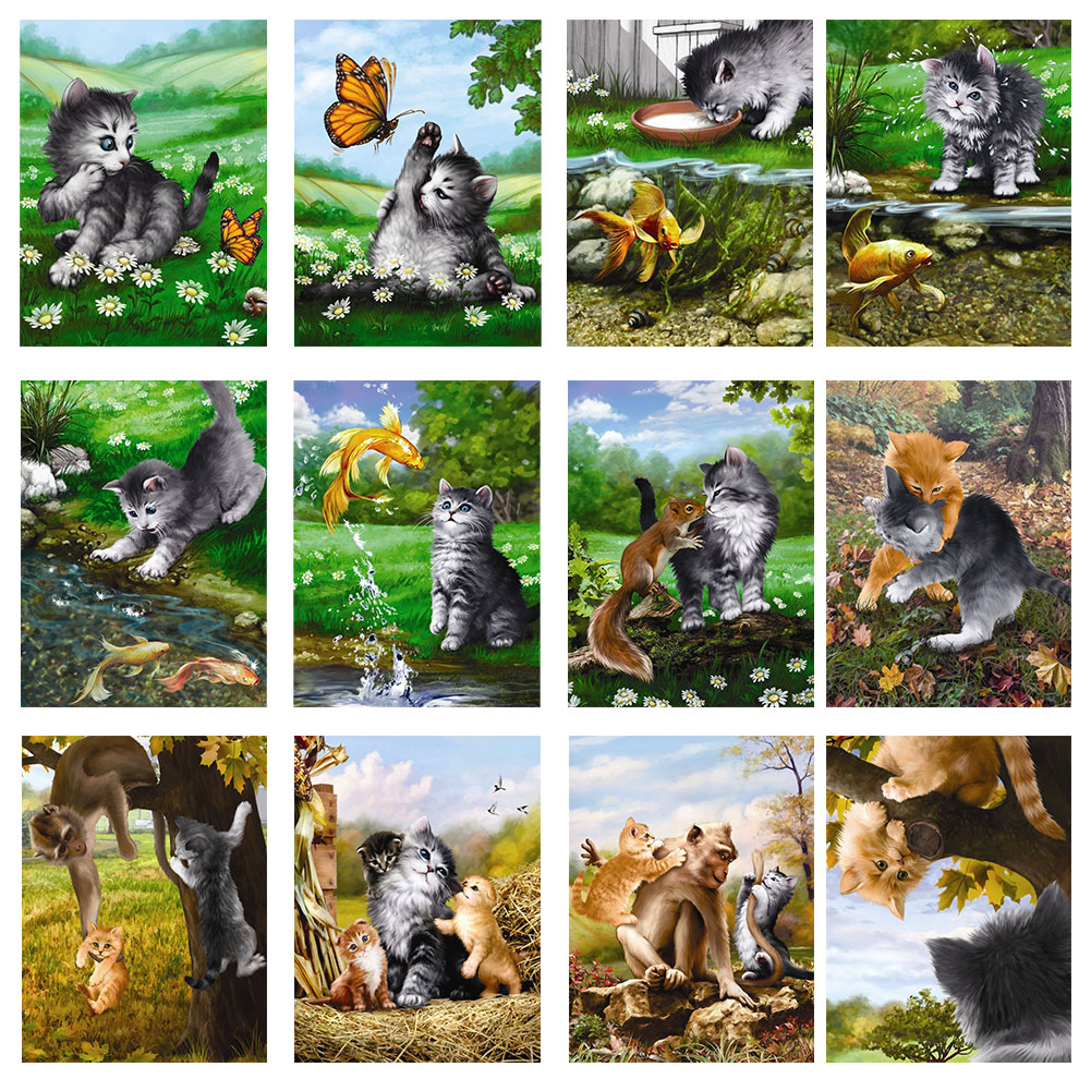 

Playing Cat - Round Drill Diamond Painting - 30*40CM, 05, 501 Original