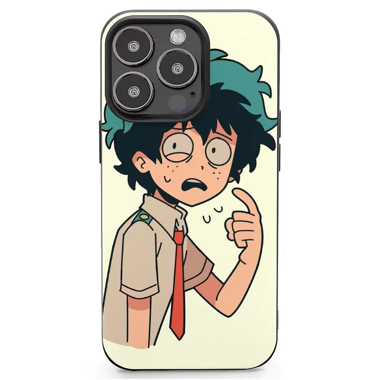 Freckles Izuku Midoriya School Uniform Anime My Hero Academia Phone Case Mobile Phone Shell IPhone 13 and iPhone14 Pro Max and IPhone 15 Plus Case - Heather Prints Shirts