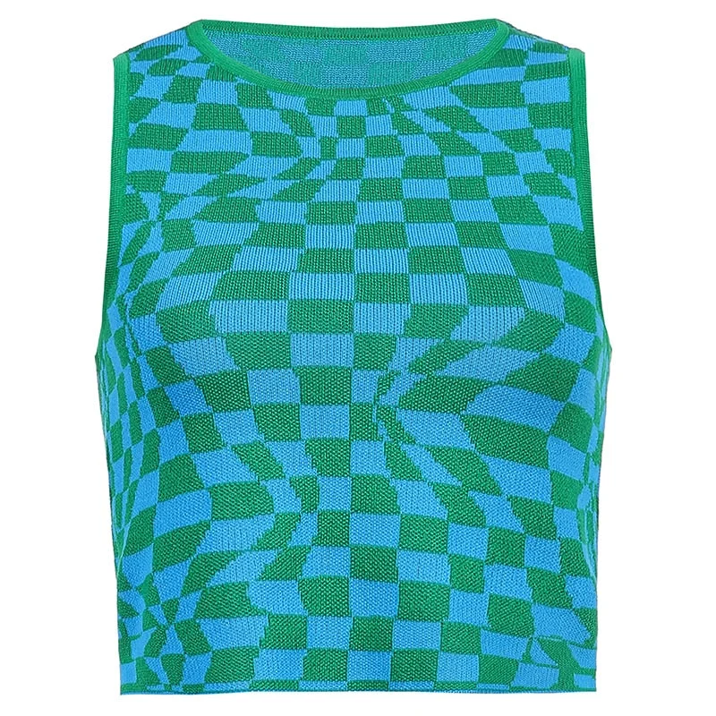 HEYounGIRL Heart Sleeveless Knitted Crop Top Sweater Vest Summer Pink Casual 90s Pullover Knitwear Fashion Streetwear 2021