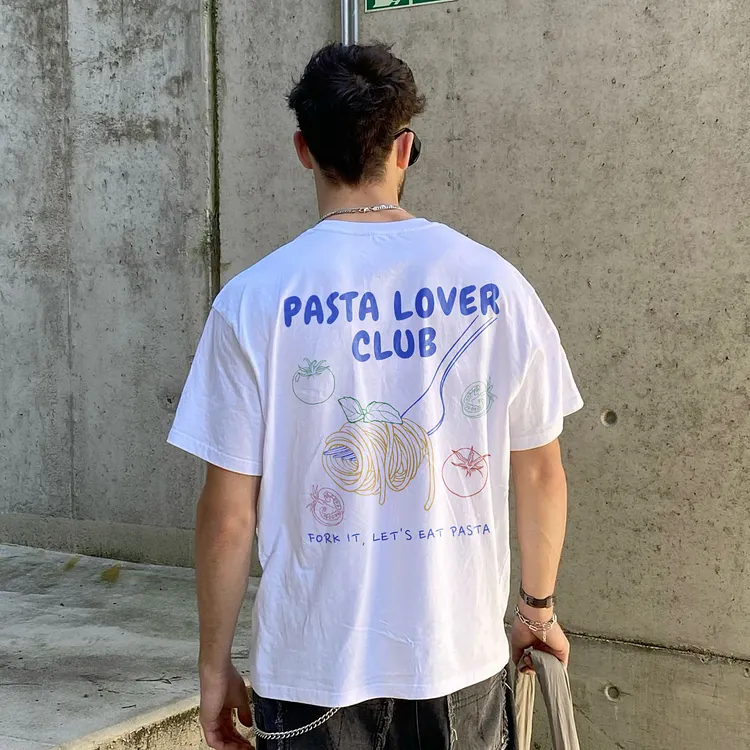 Pasta Lover Club Fork It, Let's Eat Pasta Printed Men's T-shirt