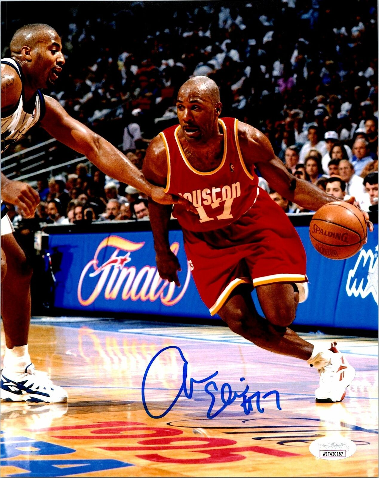 Mario Elie Signed 8x10 Photo Poster painting Edit - Houston Rockets (Drive) - JSA COA