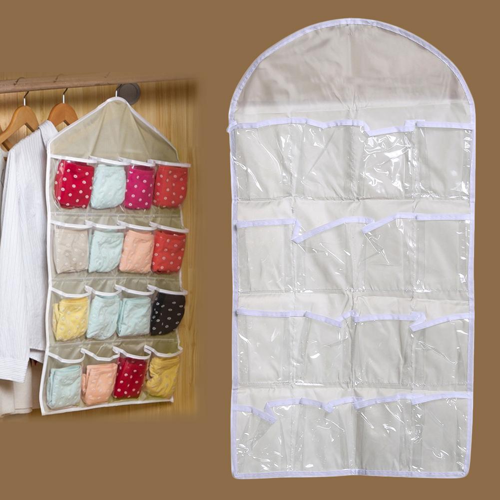 

16 Grids Wardrobe Hanging Bags Socks Briefs Organizer Clothing Hangers, 蓝色, 501 Original