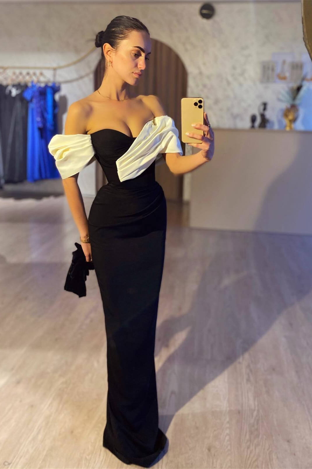 Chic Black Off-the-Shoulder Sweetheart Mermaid Evening Gown Online - lulusllly