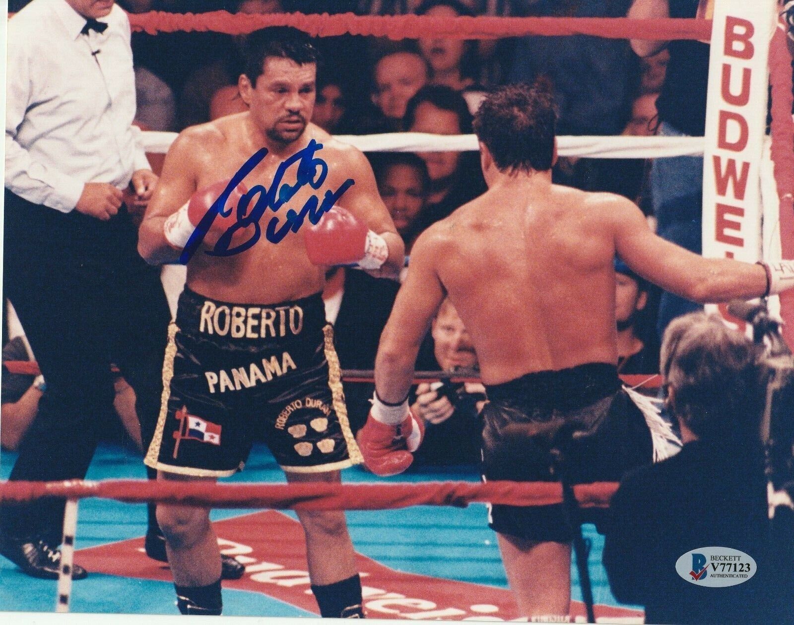 ROBERTO DURAN Signed 8x10 In The Ring Photo Poster painting w/ Beckett COA