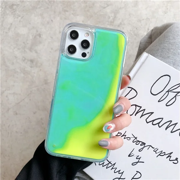 Iphone Luminous Luxury Sand Phone Case For IPhone Glow Dark Liquid Glitter Quicksand Cover Capa | 168DEAL