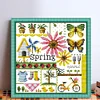 >SALE<Embroidery Cotton Thread 16CT Printed Four Seasons of Spring Cross Stitch23x23cm