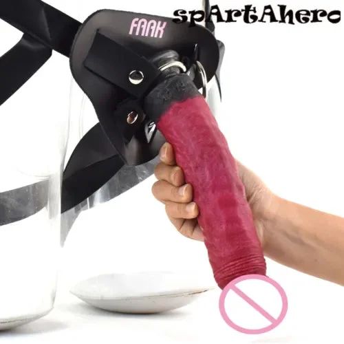 pornhint Pornhint Strapon Realistic Dildo With Sucker Red Silicone Long Penis Adjustable Sex Toys