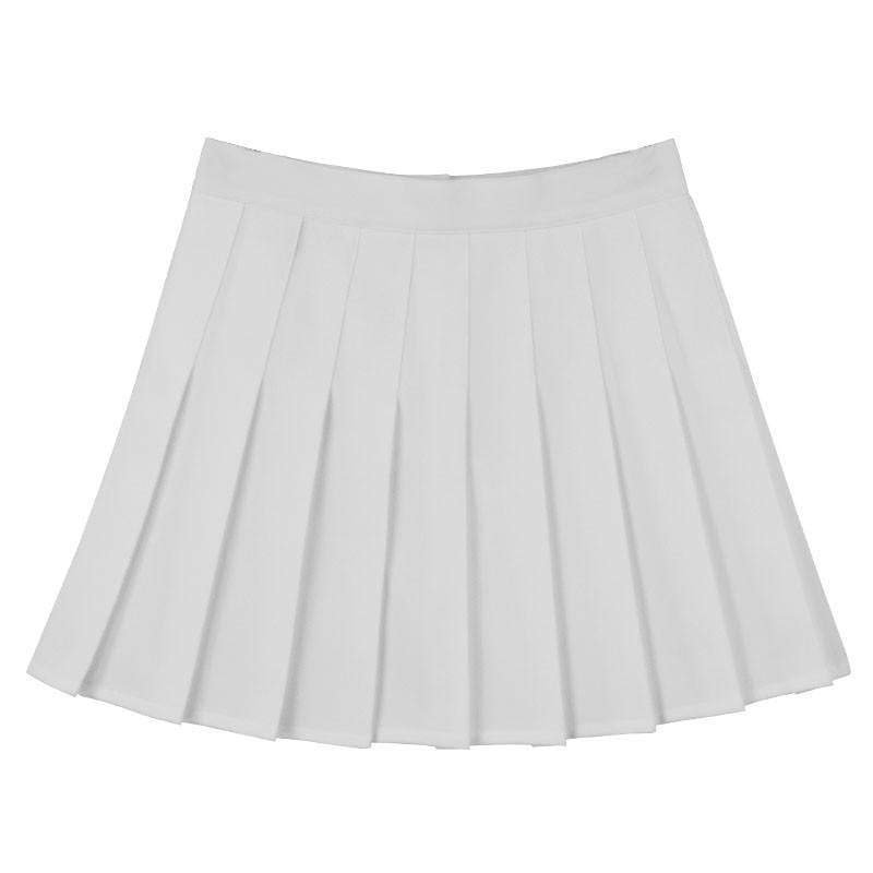 WHITE PLEATED SKIRT