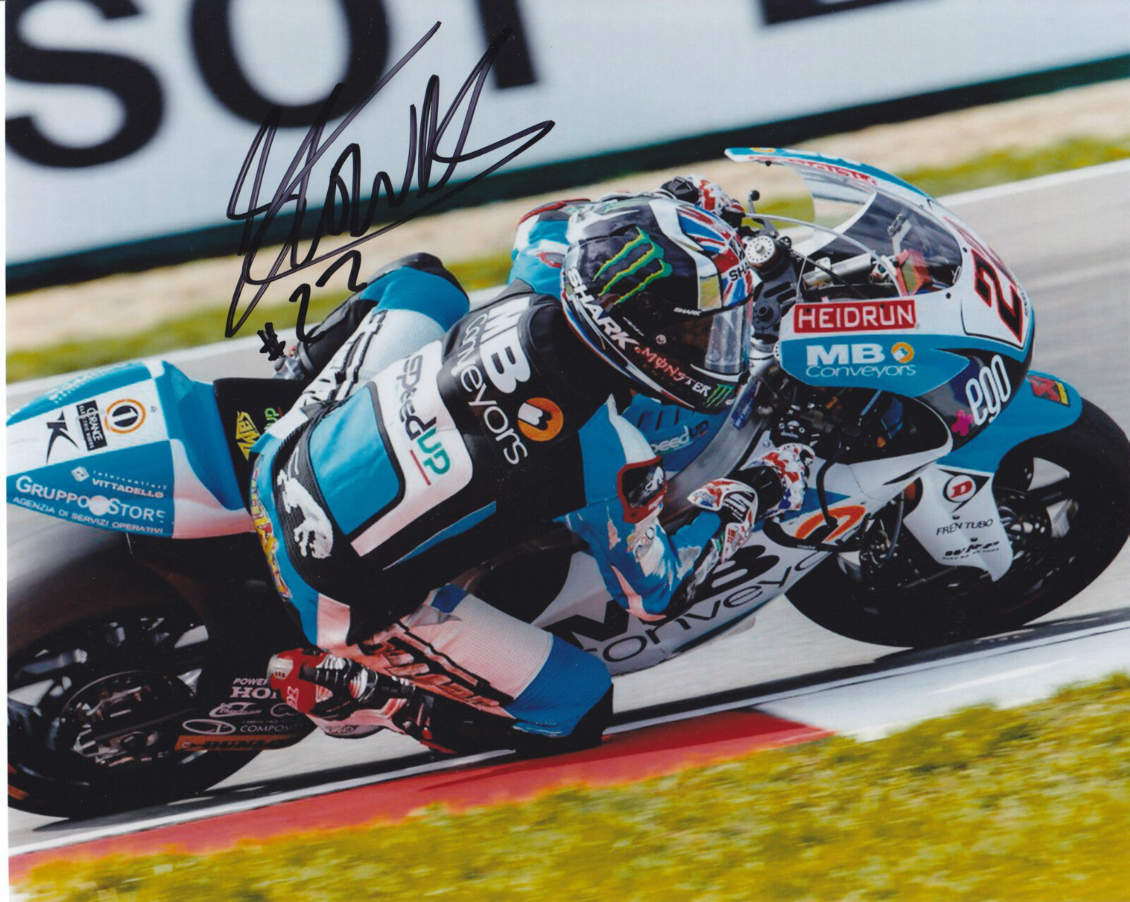 SAM LOWES Signed Moto2 SPEED UP 10x8 Colour Photo Poster painting