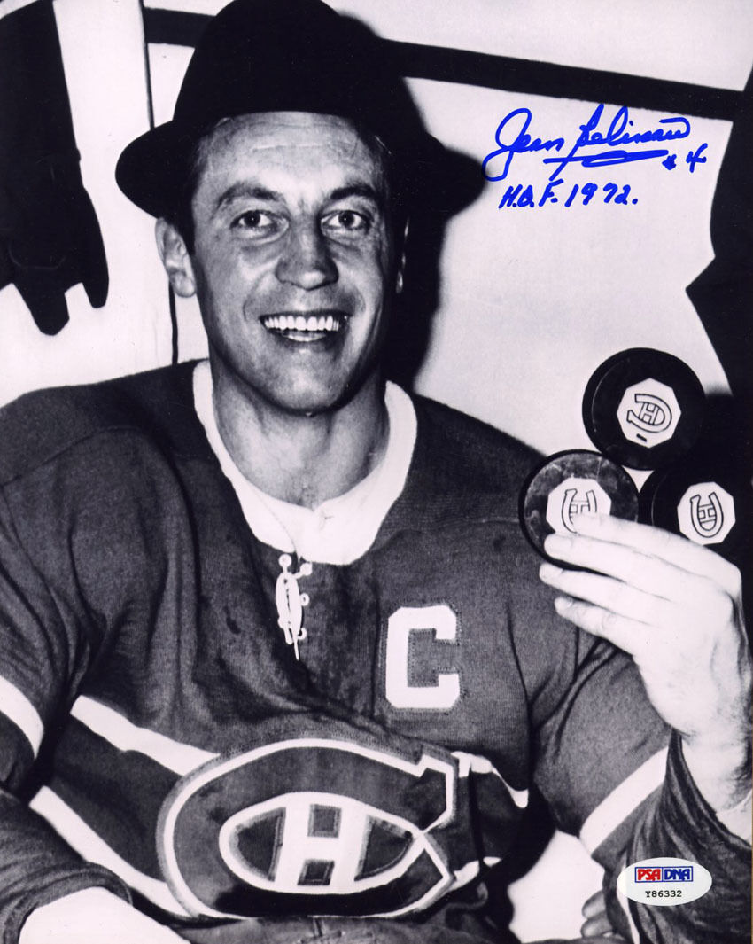 Jean Beliveau SIGNED 8x10 Photo Poster painting +HOF 1972 Montreal Canadiens PSA/DNA AUTOGRAPHED