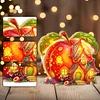 (US Local)Double Sided Special Shape Apple House Diamond Painting LED Light Ornaments
