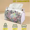 Rainbow Butterfly DIY PULeather Diamond Painting Tissue Box for Adults Beginners Gem Art Painting Napkin Holder for Living Room Bedroom Bathroom Table Decor