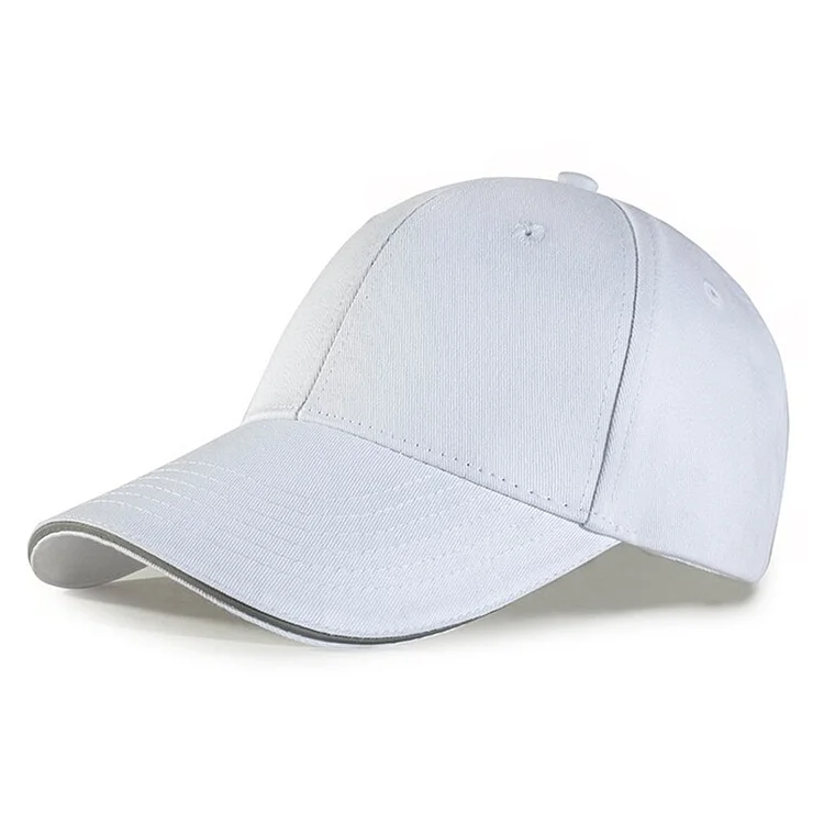 EAGLEBORN High Quality Baseball Cap Solid Hat Men Reflective Strip Design Sandwich Simple Baseball Cap 100% Cotton Black White
