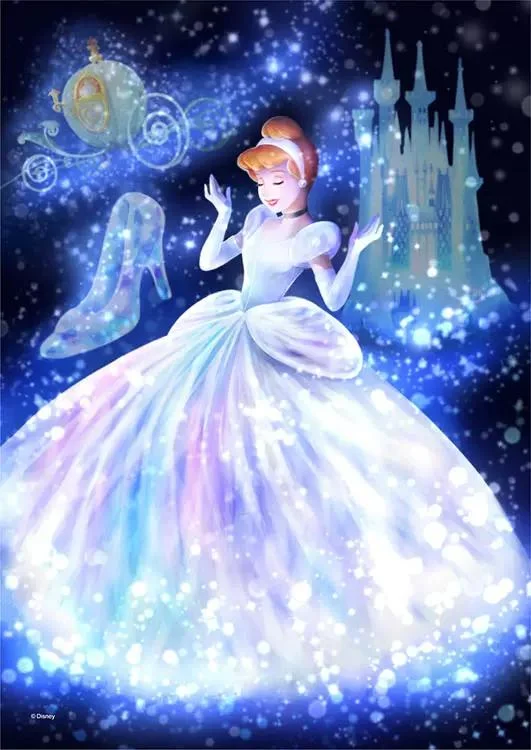 Disney Princess Rapunzel Mermaid Snow White Jasmine - Full Round 30*50CM