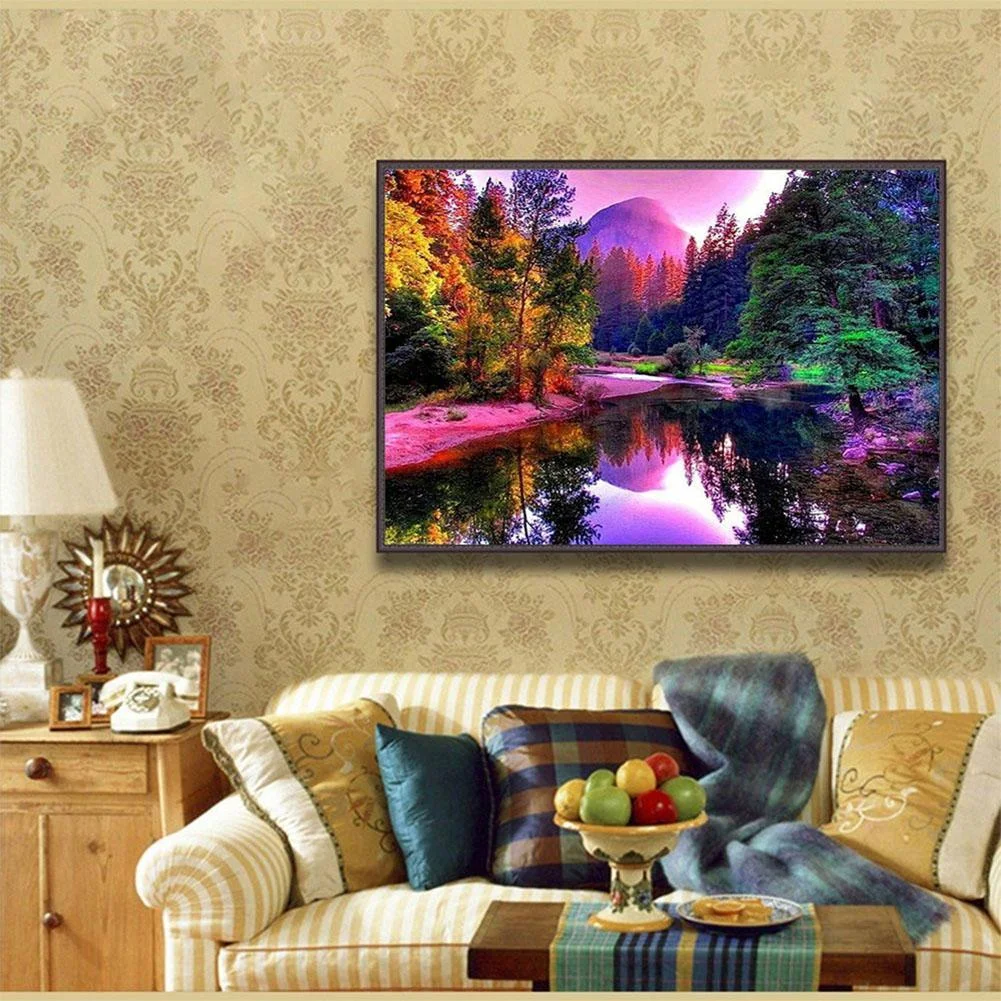 5D DIY Diamond Painting - Full Drill - River Scenery