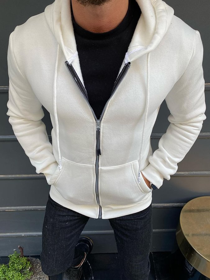 Men's Casual Zip Up Hooded Jacket