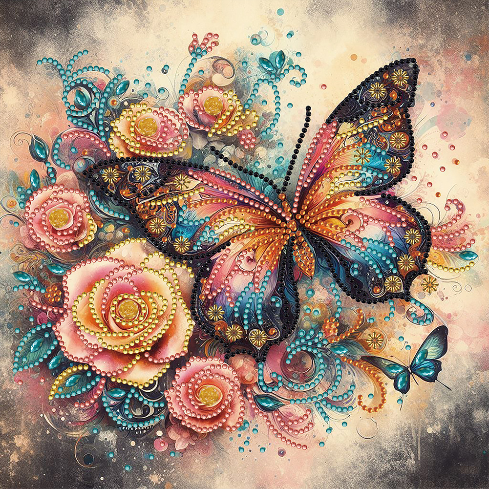 Butterfly 30*30cm(canvas) special shaped drill diamond painting