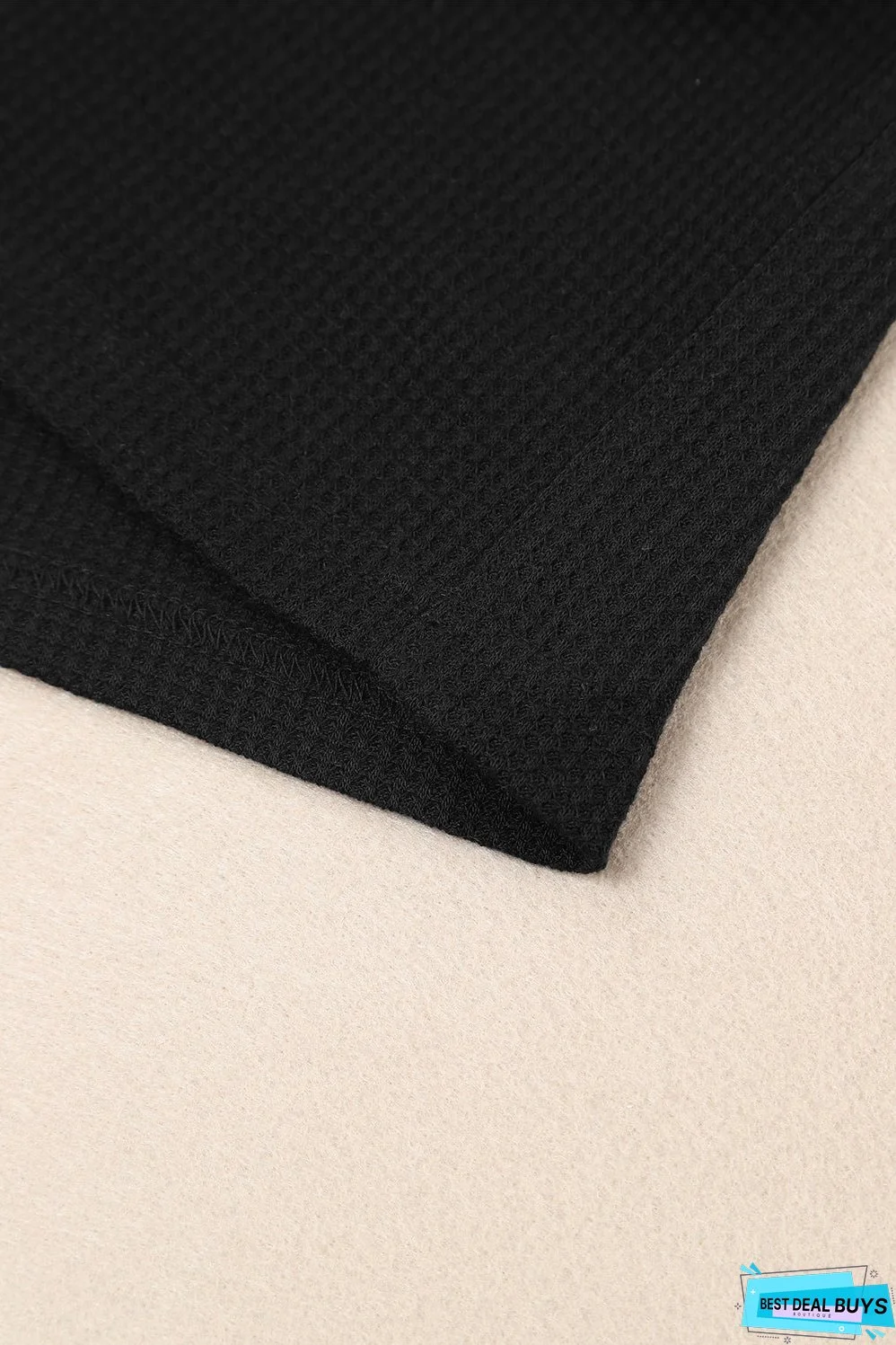 Scoop Neck Waffle Knit Top