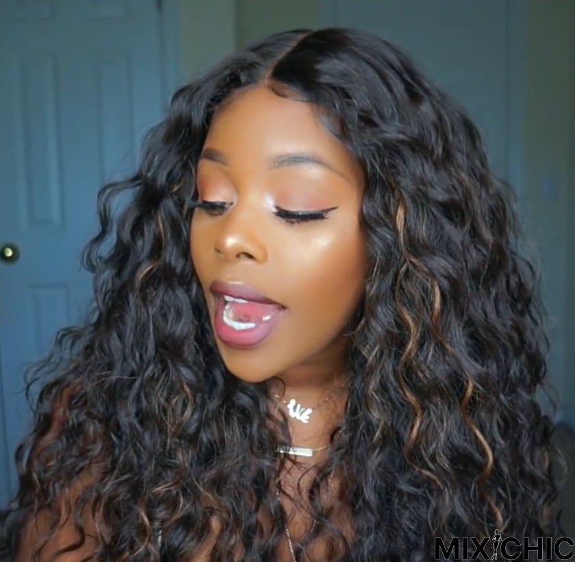 African Small Curly Wig Women's Long Curly Hair