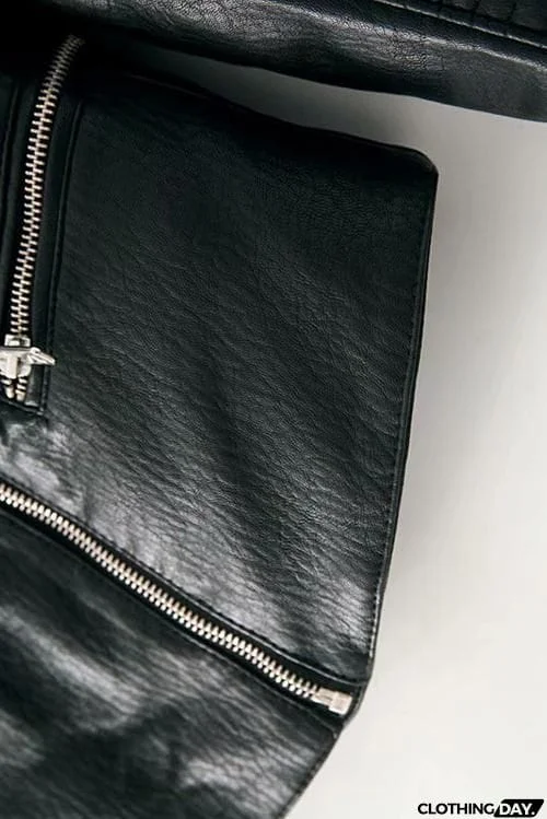 Zipper Slim Leather Jackets