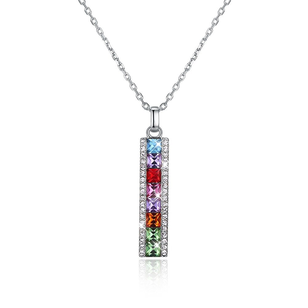 Crystal  Color Bar Fashion Necklace