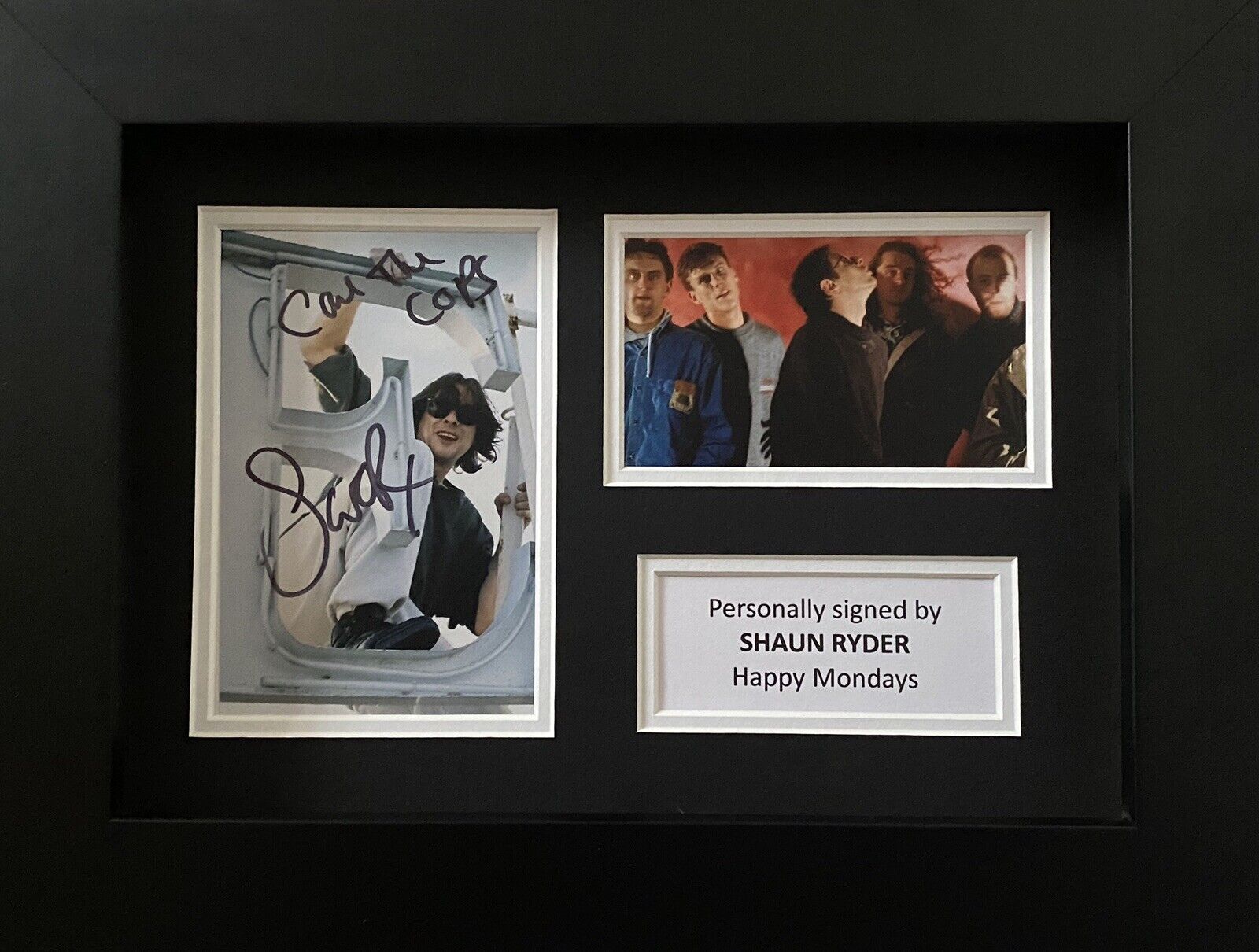 Shaun Ryder Genuine Hand Signed Happy Mondays Photo Poster painting In A4 Frame Display