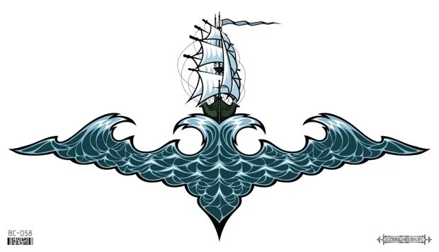 Sdrawing Temporary Tattoo Sticker leaf flower plant black sketch Fake Tatoo Breast Chest Back Belly Flash Tatto For Women Girl