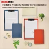 Foldable A4 clipboard, thin and sturdy, can stand upright, write baffle, loose-leaf document booklet