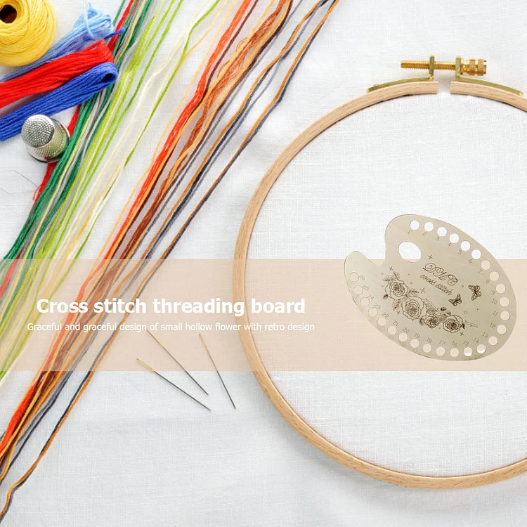 2 pcs Cross Stitch Thread Organizer Threading Wooden Board Thread