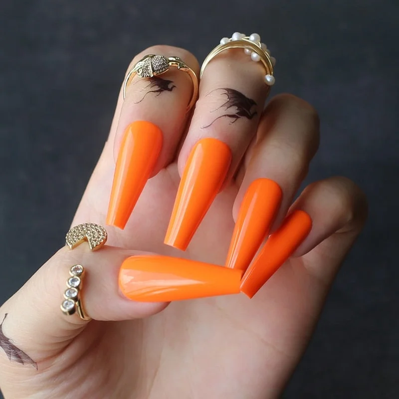 Extra gel Burgundy fasle nails Nude Long Luxury Coffin coffee Acrylic nails salon 24pcs fake nails ballet UV glossy available-Nail Inspo