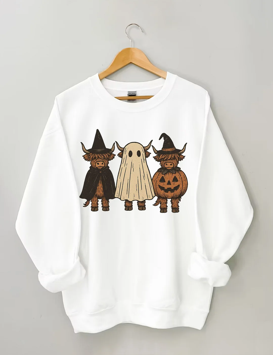 Boo Ghost Highland Cow Sweatshirt