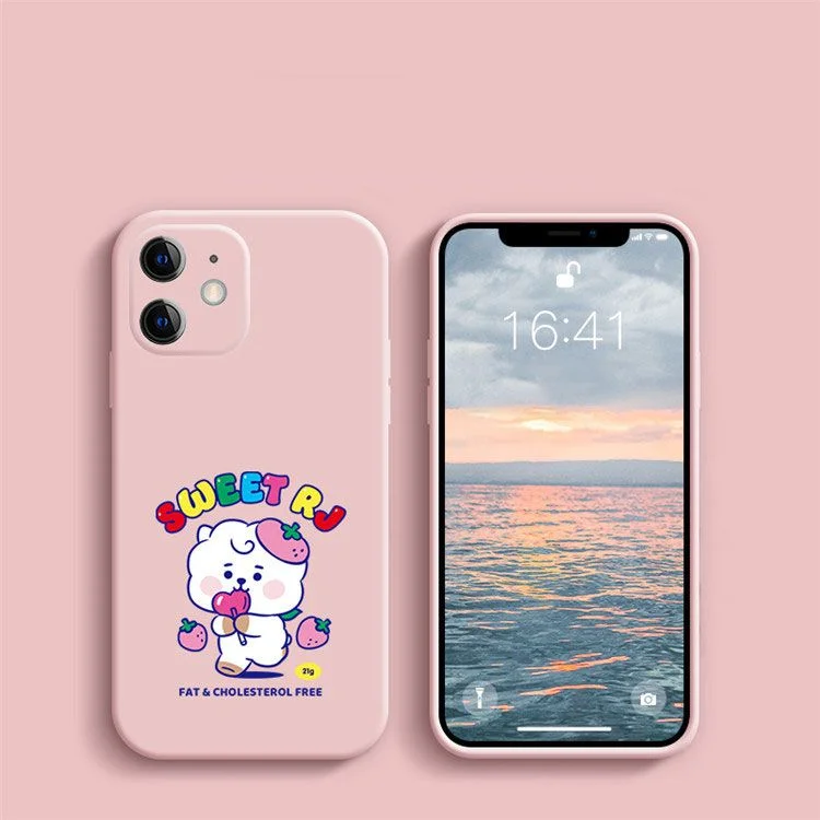 BT21 Lovely Printed Solid Color Phone Case