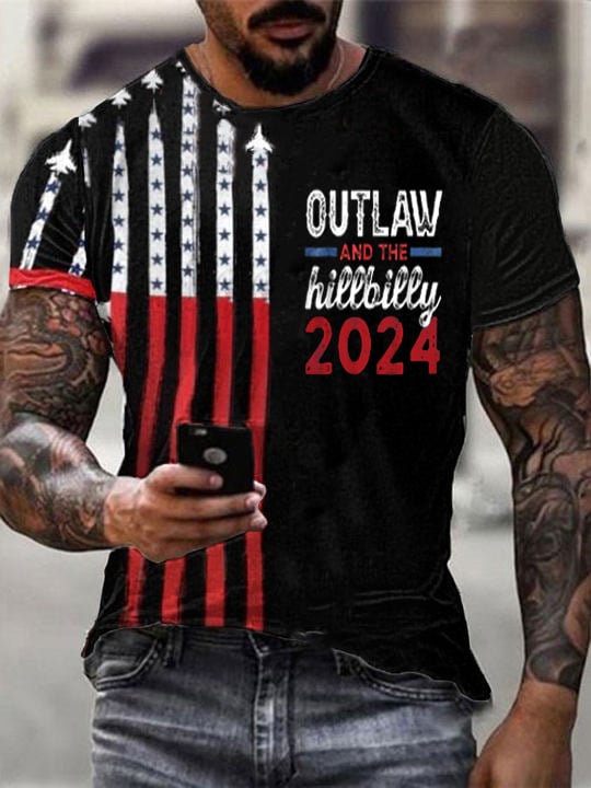 Men's Outlaw And Hillbilly Printed T-Shirt