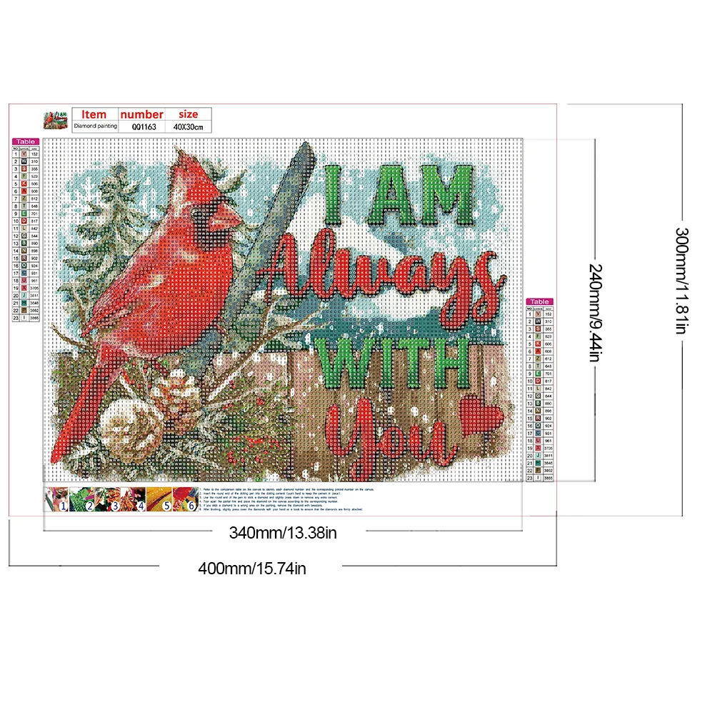 Diamond Painting - Full Round Drill - Christmas Cardinal(Canvas|40*30cm)