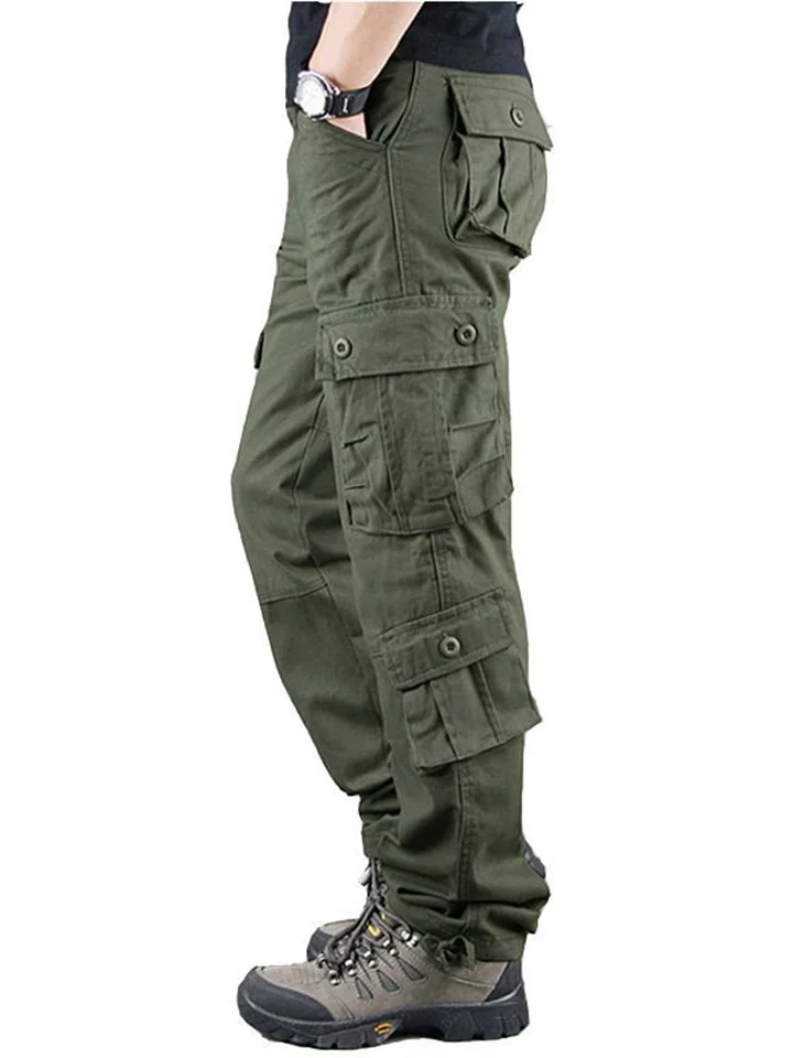 Outdoor Men's Multi-pocket Work Pants Cotton Casual Workwear Pants Loose Plus Size