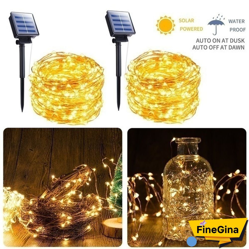 300/200/100/50/10 LEDs Waterproof Solar String Lights, Fairy Copper Wire String Lights for Christmas, Patio, Lawn, Garden, Wedding, Party and Holiday