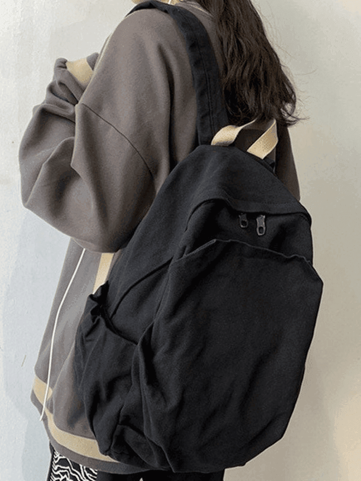 Brownm Vintage Wash College School Backpack