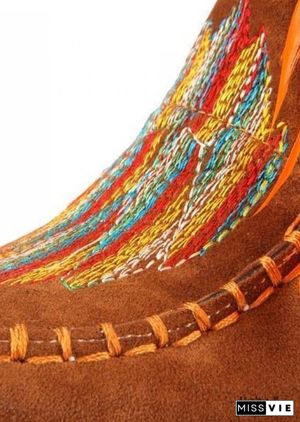 Indian Boho Feather and Fringe Boots