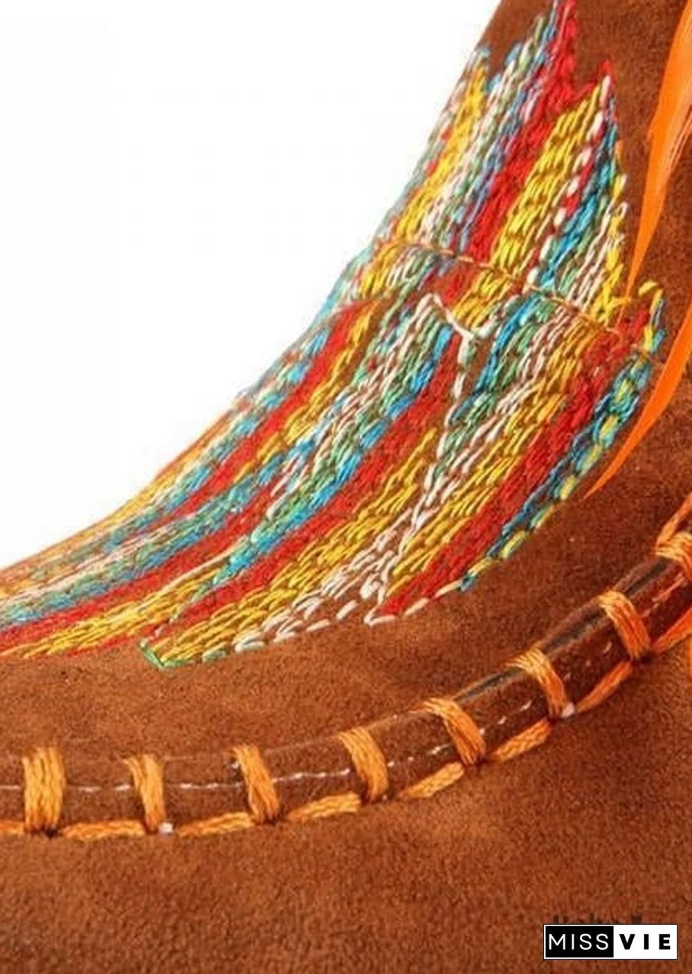 Indian Boho Feather and Fringe Boots