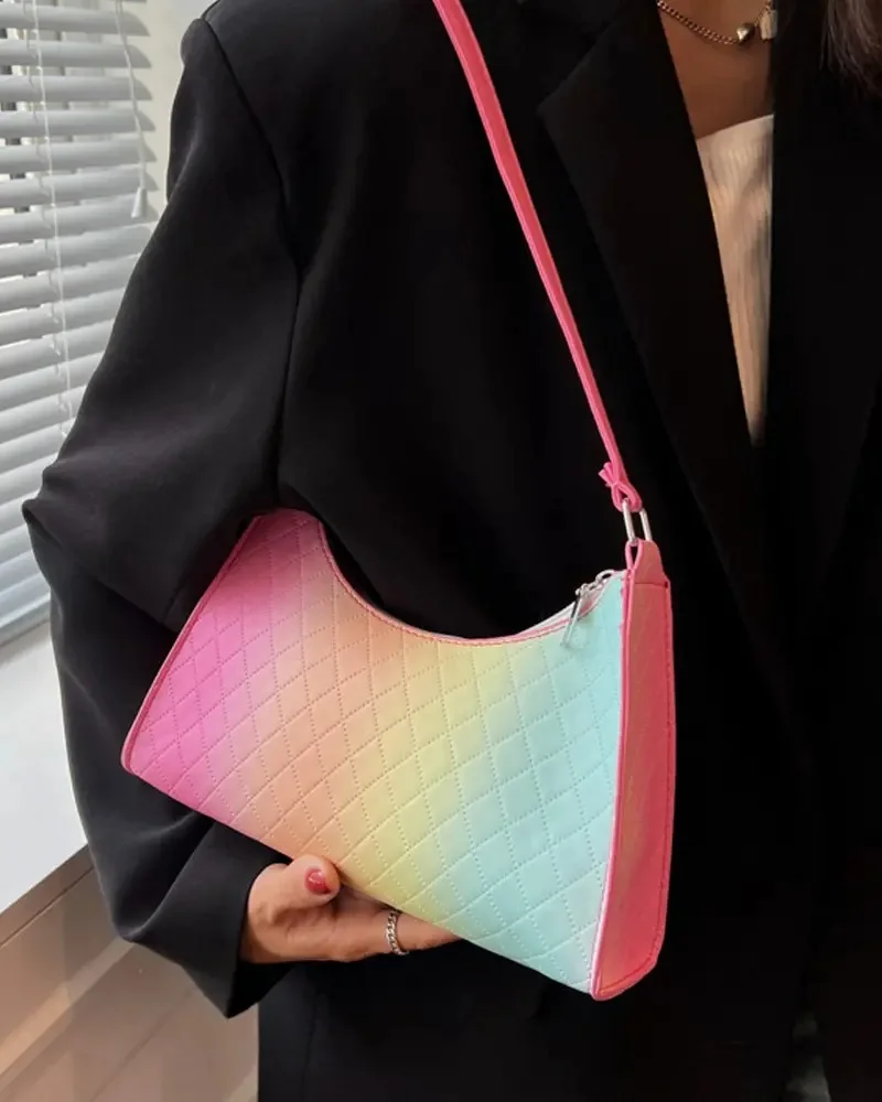 Ombre Quilted Baguette Bag