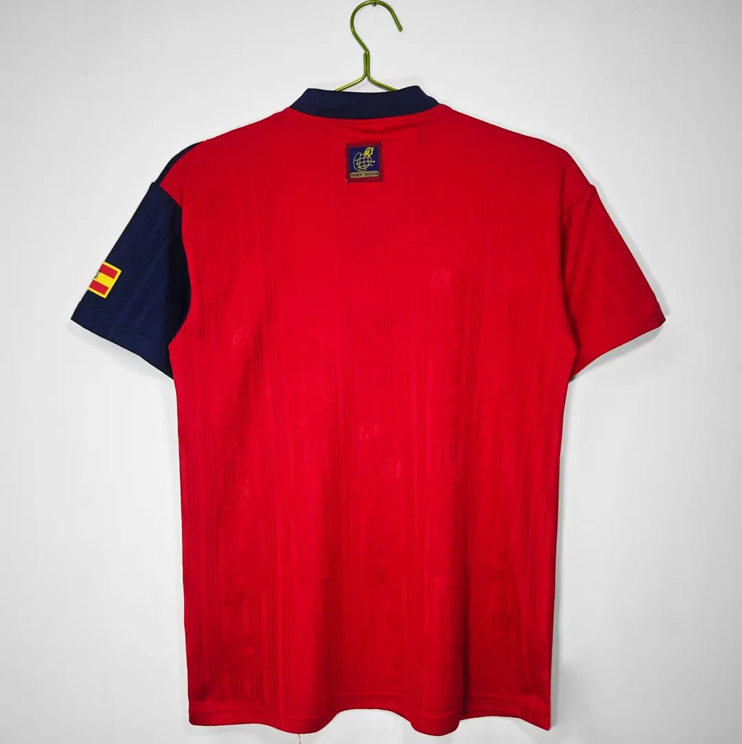 Retro Spain 1996 Home Football T-Shirt Thai Quality