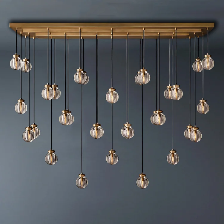 Pearl Linear Living Room Chandelier Vintage Light Fixture 72" Vjlight