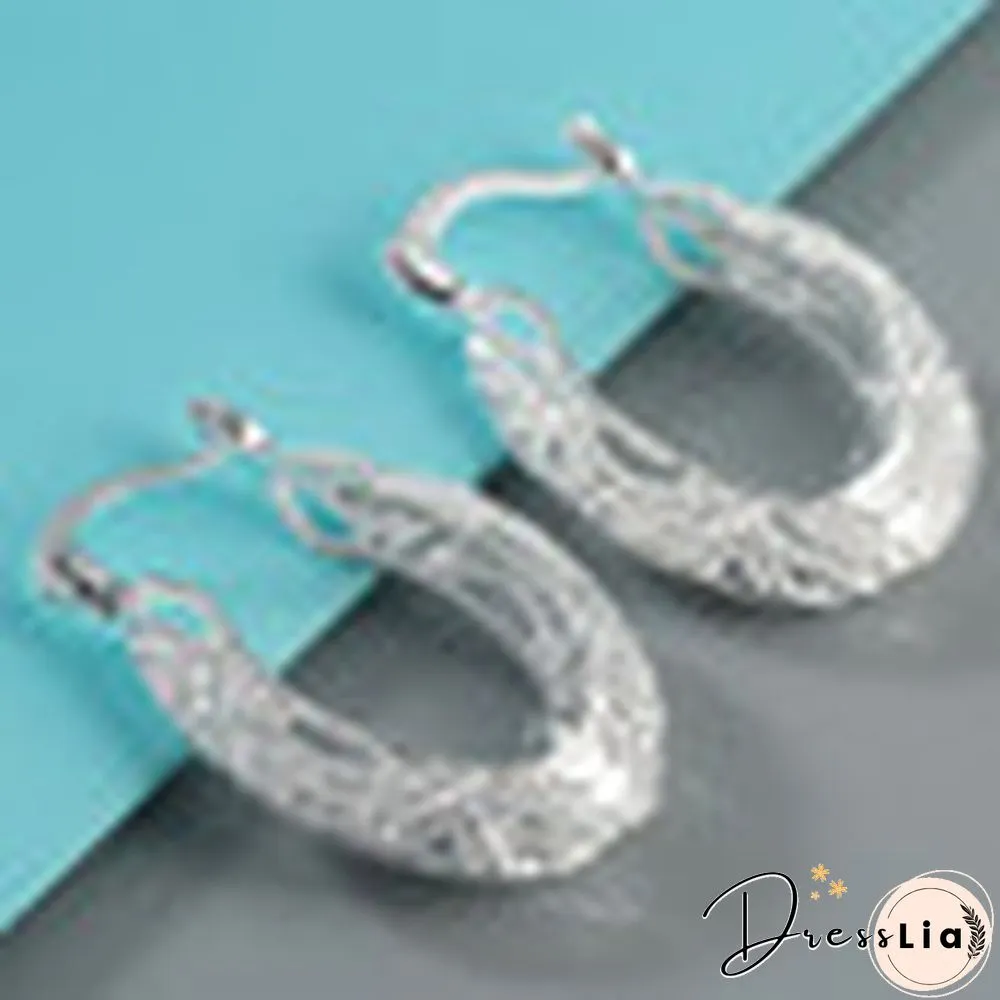 Fashion luxury pure gold pendant hollow round earrings hoop earrings party wedding engagement earrings jewelry