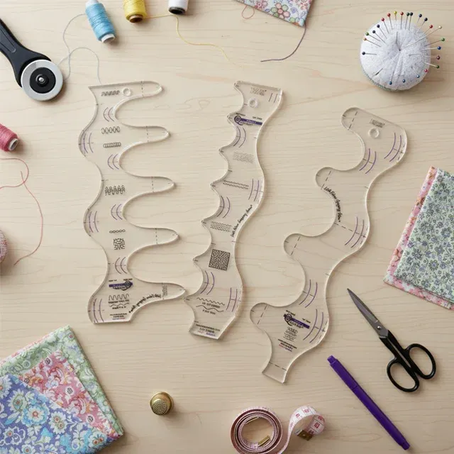 Squiggle Tool Quilting Ruler | Wave Pattern Template | Rulerwork Quilting