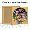 (25x25cm)DIY Pearl Painting Xmas Framed Handmade Pearl Material Art Kit Living Room Decor
