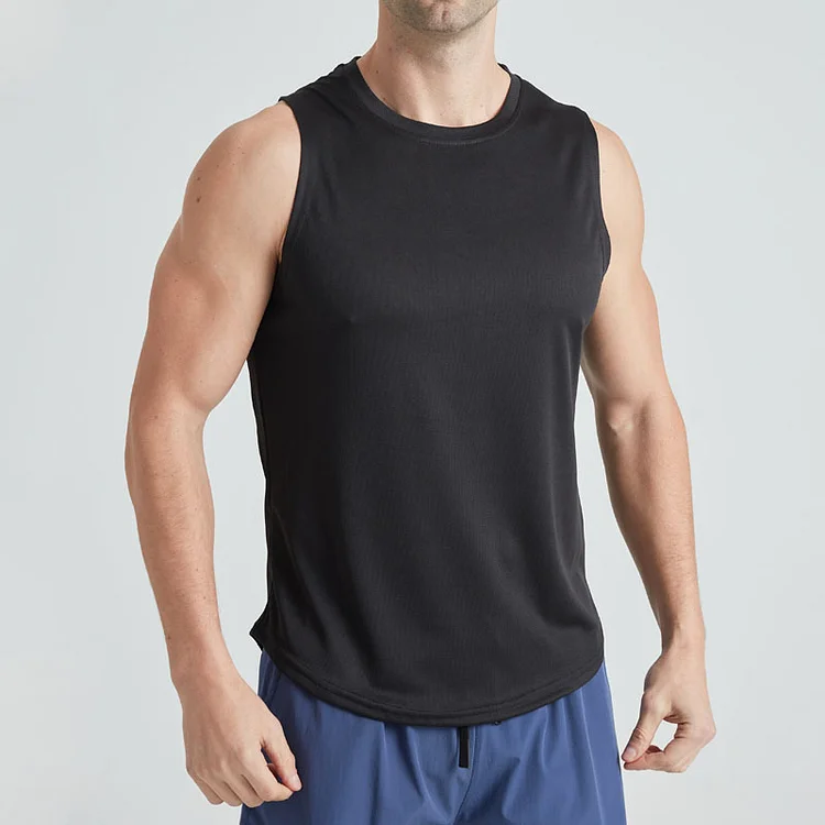 PASUXI Wholesale Custom Logo Sportswear Plain Breathable Cotton Slim Fit Gym Fitness High Quality Men Sleeveless Tank Top huanwei